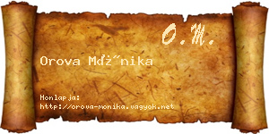 Orova Mónika névjegykártya