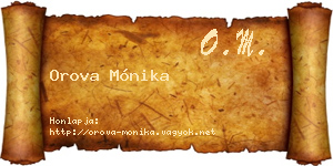 Orova Mónika névjegykártya